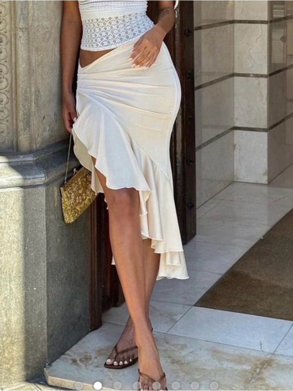High-Low Ruffle Skirt
